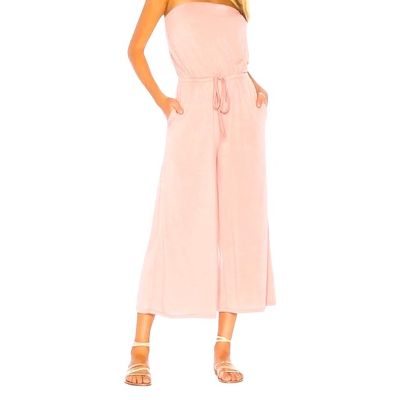 NWT Elegant L*Space By Monica Wise Pink Strapless Wide-Leg Jumpsuit Size Medium